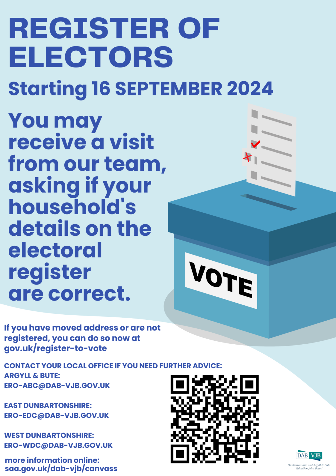 Canvass Advert Electoral Register 